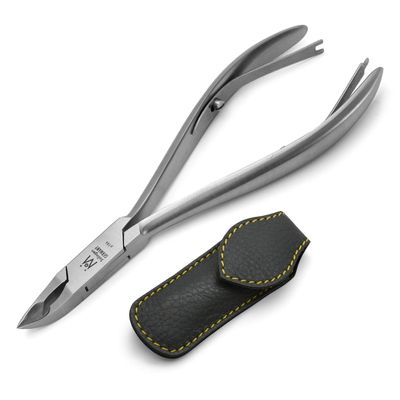 Ingrown Toenail Nippers in Leather Case Professional Pedicure Tools Podiatry Corner Cutters, Ethically Made in Solingen Germany with FINOX Surgical Stainless Steel, by GERMANIKURE p184