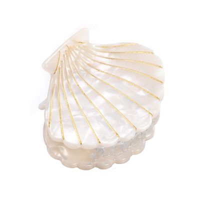 Women Acetate Shell Hair Claw Clip Hair Clamp Fashion Hairpin Accessories for Half Updos (White)