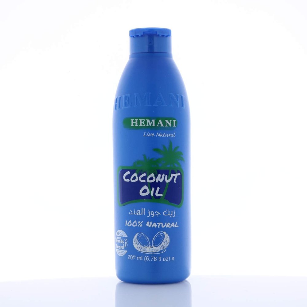 Hemani Coconut Oil 200ml - 100% Pure and Natural | Pure Coconut Oil | Aceite de Coco | Ideal for Cooking, Hair, and Skin Care | Cold Pressed | Premium Quality
