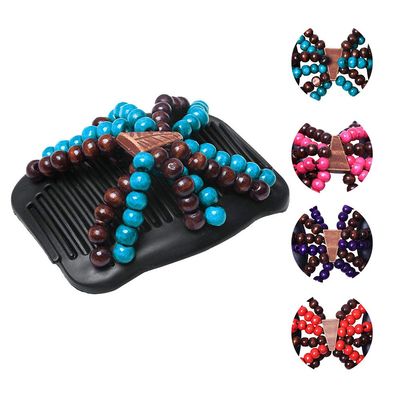 LOVEF 3 Pcs Women Magic Hair Combs Wood Beaded Stretch Double Side Combs Clips Bun Maker Hair Accessories Random Color