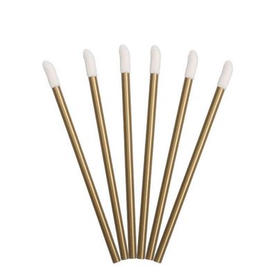 100PCS Disposable Lip Brushes Kits Lipstick Gloss Wands Applicator Perfect Makeup Tool (Gold)
