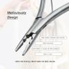 Stainless Steel Silver Hair Extension Pliers With 2 holes Multi Functional Hair Extension Tool For Hair Remove Micro Ring Loop view 4