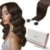 Hetto Nano Hair Extensions Human Hair Dark Brown 22 Inch Nano Ring Hair Extensions Pre Bonded 50 Strands 50g view 1