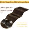 Hetto Nano Hair Extensions Human Hair Dark Brown 22 Inch Nano Ring Hair Extensions Pre Bonded 50 Strands 50g view 4