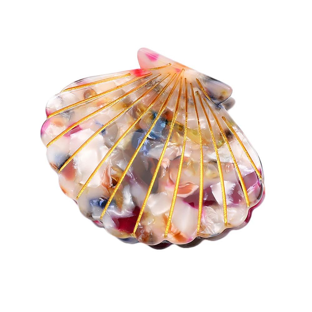 Women Acetate Shell Hair Claw Hair Clamp Fashion Hairpin Accessories for Half Updos (Colourful)