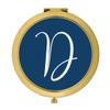 Andaz Press Gold Compact Mirror Bridesmaid's Wedding Gift, Navy Blue, Monogram Letter D, 1-Pack, Bachelorette Bridal Shower Wedding Party Gifts view 1
