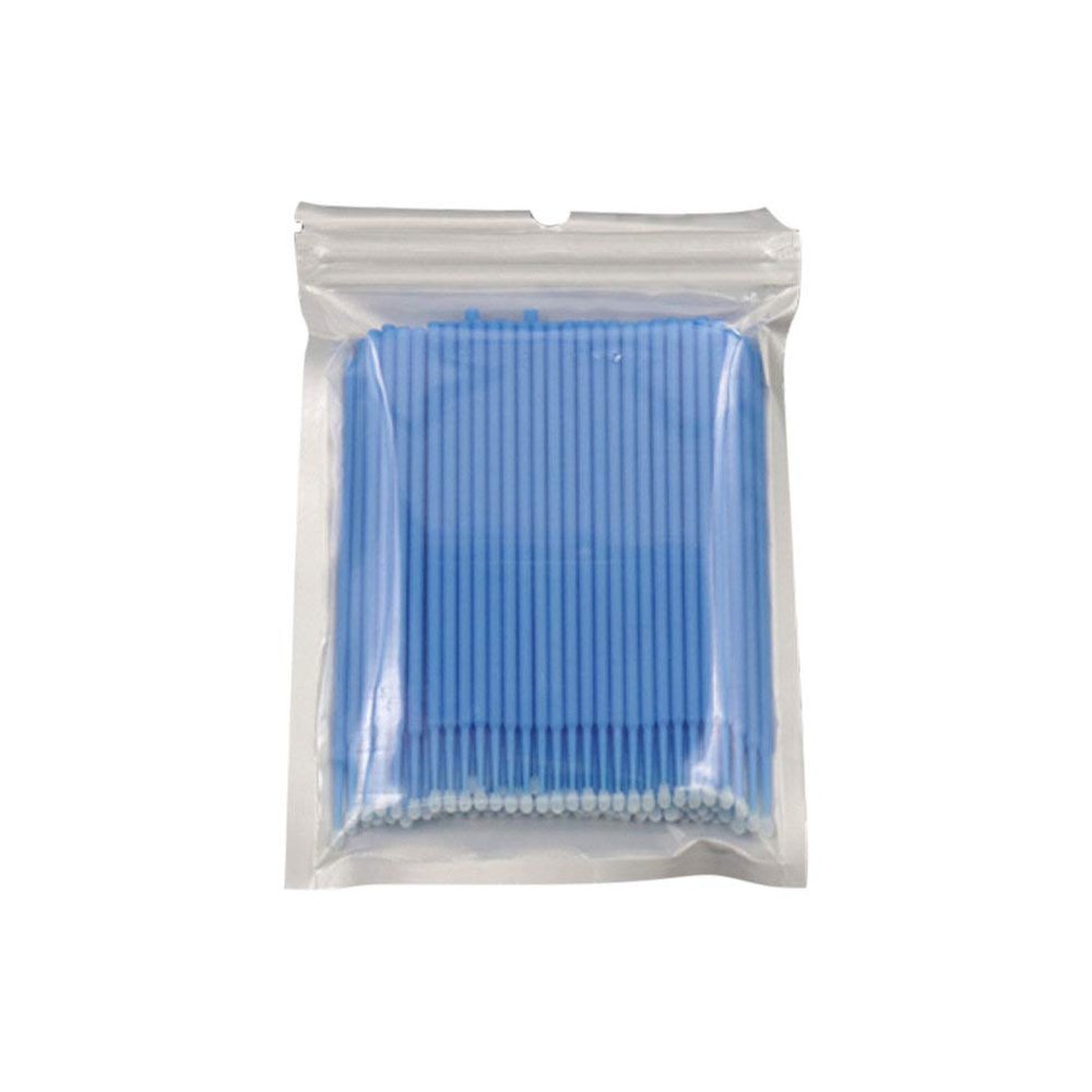 SoundsBeauty Disposable Cleaning Swab Eyelash Extension Lint Free Tool Makeup Brushes, Pack of 100 Light Blue + L