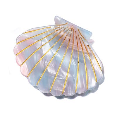 Women Acetate Shell Hair Claw Clip Hair Clamp Fashion Hairpin Accessories for Half Updos (Light blue)