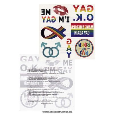 10 x Gay Tattoo Card - 7 temporary designs - CSD Gay Pride Festival (10)