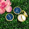 Andaz Press Gold Compact Mirror Bridesmaid's Wedding Gift, Navy Blue, Monogram Letter J, 1-Pack, Bachelorette Bridal Shower Wedding Party Gifts view 2
