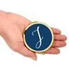 Andaz Press Gold Compact Mirror Bridesmaid's Wedding Gift, Navy Blue, Monogram Letter J, 1-Pack, Bachelorette Bridal Shower Wedding Party Gifts view 3