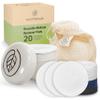 Ecolifestyle Reusable Makeup Remover Pads (20 Pack) - Reusable Cotton Rounds with Laundry Bag & Metal Storage Box | Eco-Friendly, Zero Waste | Bamboo, Terry & Charcoal Washable Face Pads view 1
