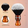 Anbbas Synthetic Badger Shaving Brush with Resin Handle,Nylon Bristles Hair Lathering Foam Brush for Men Travel Professional Wet Shaving(Amber,24 mm Knot) view 3