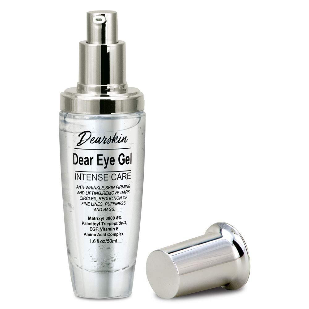 Dearskin Eye Gel Dark Circles and Puffiness, Soft & Smooth Eye Gel for Dark Circles and Wrinkles with Matrixyl 3000 8% Aloe Vera and Botanical Hyaluronic Natural Formula