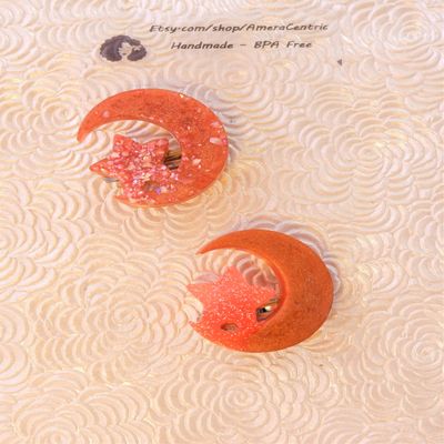 Cresent Moons - Copper/Orange/Abalone