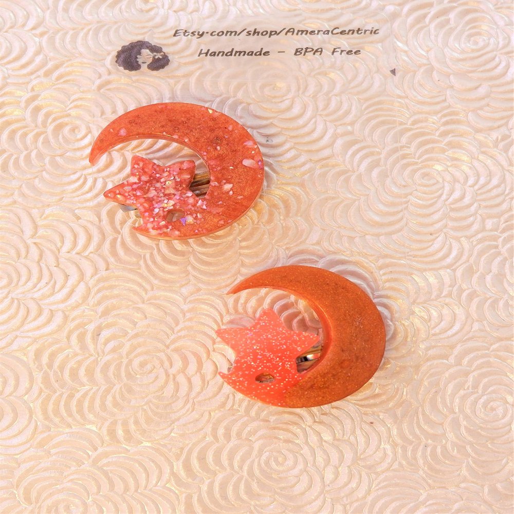 Cresent Moons - Copper/Orange/Abalone