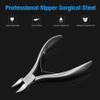 FERYES Toenail Clippers for Thick, Ingrown Toenails - Large Handle Toenail Cutters, Ingrown Tools 4R14 Stainless Steel Nail Clippers - Silver view 2
