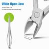 FERYES Toenail Clippers for Thick, Ingrown Toenails - Large Handle Toenail Cutters, Ingrown Tools 4R14 Stainless Steel Nail Clippers - Silver view 3