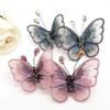 Butterfly Hair Barrettes Bohemian Wedding Headpiece Hair Clip Hair Band with Embroidered Butterflies Hair Accessories for Women Hair Accessories Party Supplies (Pink) view 3
