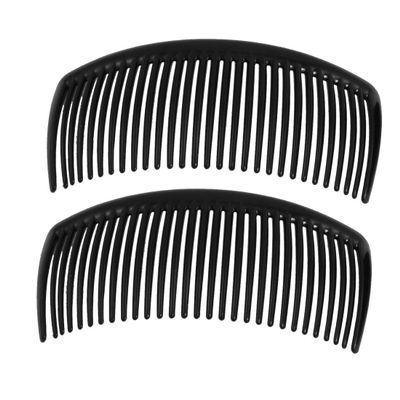 2Pcs 10.5x5cm Multi-Purpose Hair Combs With Teeth Vintage Side Clips Daily Use Girl Hair Accessories-Black