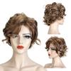 10" Short Natural Curly Wigs for Women 27/613# Synthetic Wigs Hairpiece with Left Part view 1
