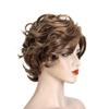 10" Short Natural Curly Wigs for Women 27/613# Synthetic Wigs Hairpiece with Left Part view 2