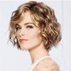 10" Short Natural Curly Wigs for Women 27/613# Synthetic Wigs Hairpiece with Left Part view 4