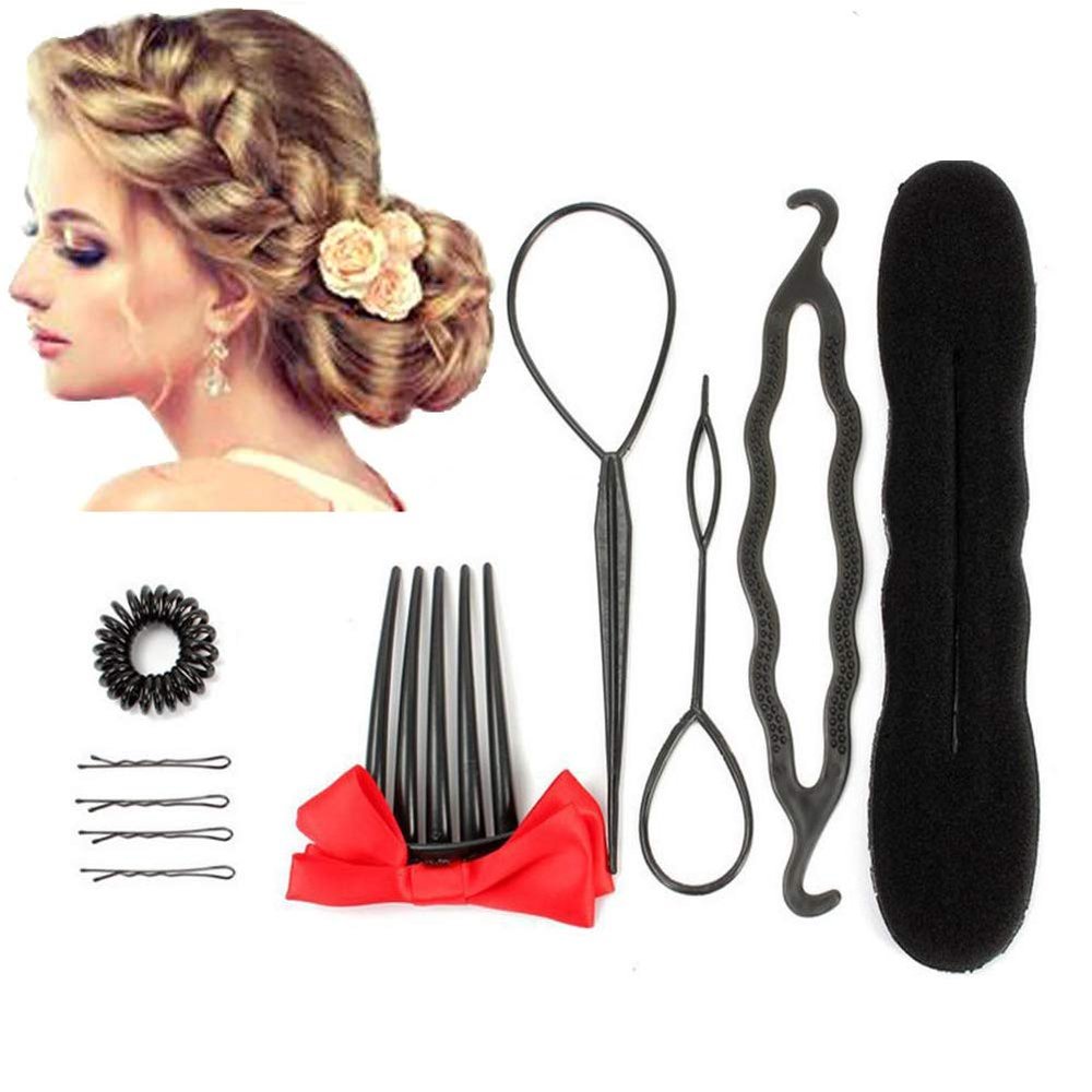 9PCS Magic Hair Braided Tool French Hair Styling Clip Diy Hair Braiding Tool Twist Plait Hair Bun Maker Pony Tail Hair Accessories For Women Girls