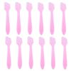 100PCS 8CM Disposable Plastic Cosmetic Face Pack Spoon Spatula Facial Cream Mini Scoop Mud Face Pack Stirrer Muddler Applicator DIY Beauty Tool (Pink) view 1