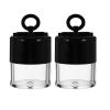 2Pcs 10 Gram Plastic Powder Case Face Powder Jar Container with Sifter Black Lid and Powder Puff for Blusher Makeup Loose Powder view 1