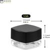 (200 Pack) 5ml Thick Glass Square Jars with Black Child Resistant Lids - Storage for Oil, Lip Balm, Wax, Cosmetics - Mini Child Proof Container view 2