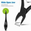 FERYES Toenail Clippers for Thick, Ingrown Toenails - Large Handle Toenail Cutters, Ingrown Tools 4R13 Stainless Steel Nail Clippers - Black view 3