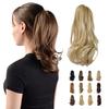 Sofeiyan 13" Ponytail Extension Long Curly Ponytail Clip in Claw Hair Extension Natural Looking Synthetic Hairpiece for Women, Light Ash Brown & Bleach Blonde view 1