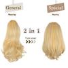 Sofeiyan 13" Ponytail Extension Long Curly Ponytail Clip in Claw Hair Extension Natural Looking Synthetic Hairpiece for Women, Light Ash Brown & Bleach Blonde view 3