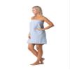 Turkish Linen Womens Waffle Spa Body Wrap with Adjustable Closure (Small/Medium, Light Blue) view 2