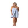 Turkish Linen Womens Waffle Spa Body Wrap with Adjustable Closure (Small/Medium, Light Blue) view 3