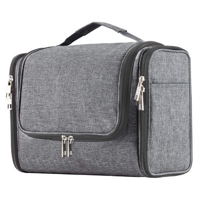 Buruis Large Toiletry Bag for Women and Men, Hanging Travel Bag for Makeup, Cosmetics, Shaving, Toiletries, Water-Resistant Dopp Kit for Gym, Camping, or Daily Use, Oxford Gray