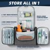 Buruis Large Toiletry Bag for Women and Men, Hanging Travel Bag for Makeup, Cosmetics, Shaving, Toiletries, Water-Resistant Dopp Kit for Gym, Camping, or Daily Use, Oxford Gray view 2