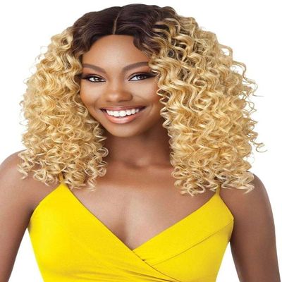 THE DAILY WIG Outre Synthetic Hair Lace Front Wig Hand-Tied Lace Part Wig Deandra (99J)