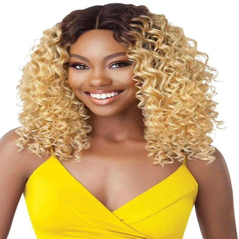 THE DAILY WIG Outre Synthetic Hair Lace Front Wig Hand-Tied Lace Part Wig Deandra (99J)