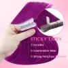 YoungSee Invisible Tape in Hair Extensions Purple Hair Extensions Tape in Colored 25g 10pcs Tape Extension Real Human Hair Purple 20Inch for Girls Party Remy-Hair view 3