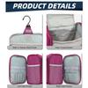 Buruis Large Capacity Waterproof Toiletry Bag for Women, Hanging Toiletry Organizer, 11"x 6.2"x 8.8", Fushcia view 4