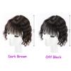 10" Natural Curly Human Hair Toppers with Bangs 6.3"x 6.3" Forehead Topper for Women with Thinning Hair, Off Black view 4