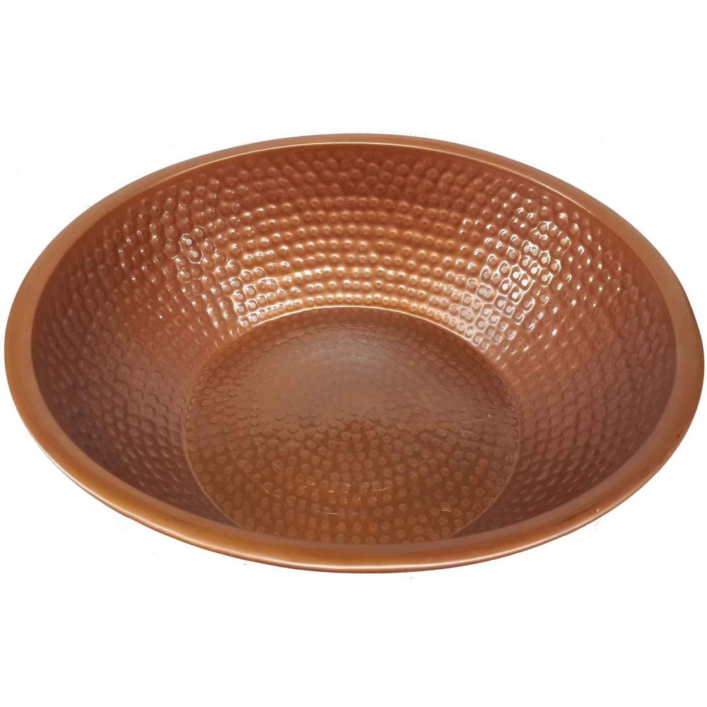 Portable Rustic Copper Foot Wash Massage Pedicure Bowl