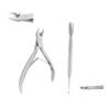2 Pcs Professional Nail Cuticle Spoon Pusher Remover Cutter Nipper Clipper Cut Set view 1