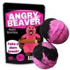 Angry Beaver Bath Bombs - Funny Pink Beaver Design - XL Bath Fizzers for Women - Giant, pink and black, Handcrafted, 2 pk view 1
