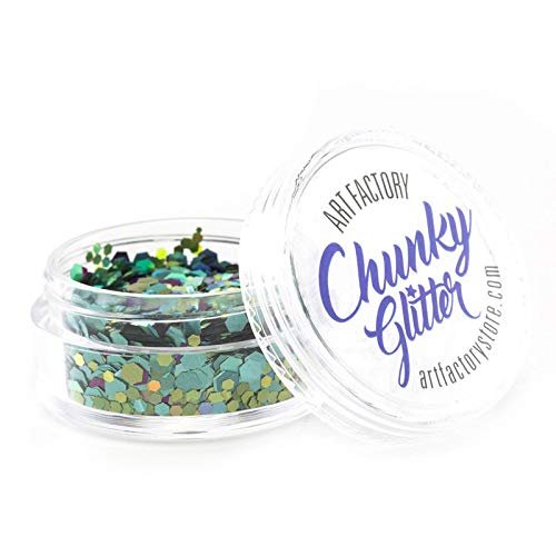 Art Factory Chunky Glitter - Mermaid (30 ml), Cosmetic Grade Polyester Glitter For Face, Body, Hair