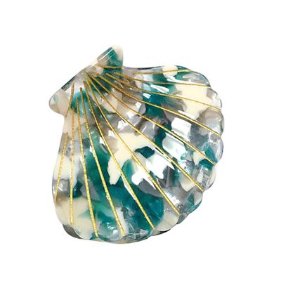Women Acetate Shell Hair Claw Clip Hair Clamp Fashion Hairpin Accessories for Half Updos (Peacock green)