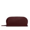 Leatherology Bordeaux Travel Makeup Pouch  Full Grain Leather Cosmetic Bag with Structured Body & Zip Closure  Compact Organizer for Daily or Travel Use view 1