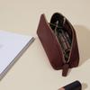 Leatherology Bordeaux Travel Makeup Pouch  Full Grain Leather Cosmetic Bag with Structured Body & Zip Closure  Compact Organizer for Daily or Travel Use view 2